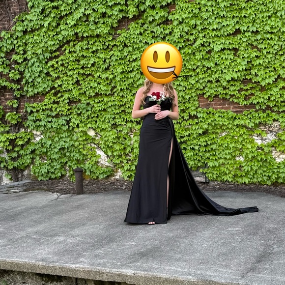 Sherri Hill Black Prom Dress with Slit